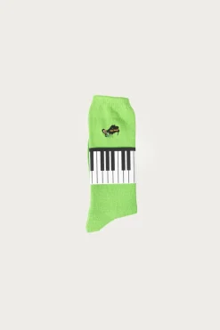 84 Yarns PIANO Embroidery Socks - Light Green