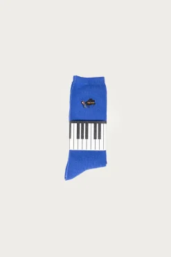84 Yarns PIANO Embroidery Socks - Blue