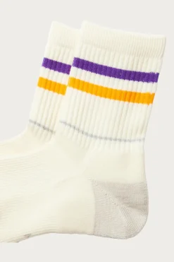 Allrounder "2 Stripe Merino Crew" - Purple/Yellow