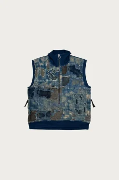 BOROxIDG SWT Half ZIP Vest - Indigo