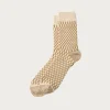 Checkerboard Pattern Socks - Khaki