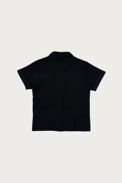 Cotton Pile Beach Shirt - Black