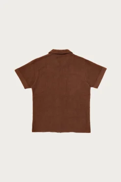 Cotton Pile Beach Shirt - Brown