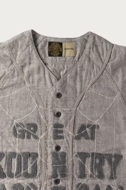 Cotton Wool GREAT KOUNTRY Baseball Shirt (KOUNTRY DREAM CATCH Remake) - Light Grey