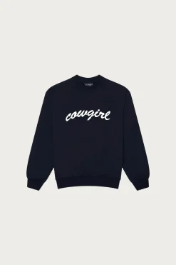 Cowgirl Script Crewneck - Navy