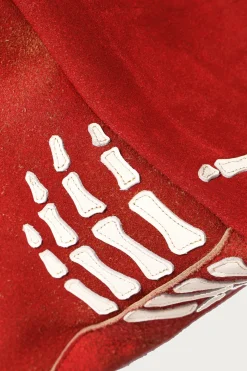Crack Leather FARGO Bag (BONE PALM) - Red