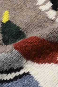 Crew Intarsia Duck Pattern - Beige