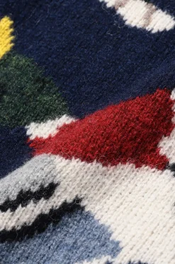 Crew Intarsia Duck Pattern - Navy
