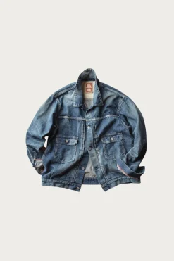 C.T.L. Neo Type 2nd Denim Jacket - Bengara (Indian Red) - Dark Indigo