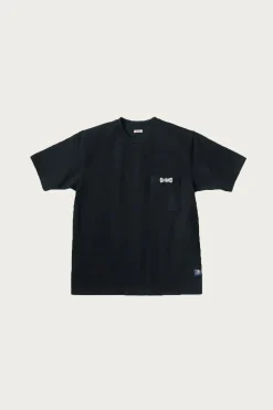 16/-Dense Jersey Butterfly Concho Pocket T - Black