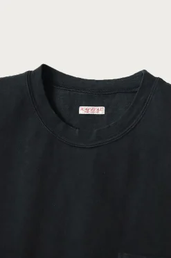 16/-Dense Jersey Butterfly Concho Pocket T - Black