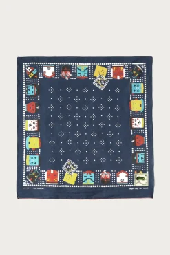 Fastcolor Selvedge Bandanna (KACHINA & PECKISH RAINBOWY) - Navy