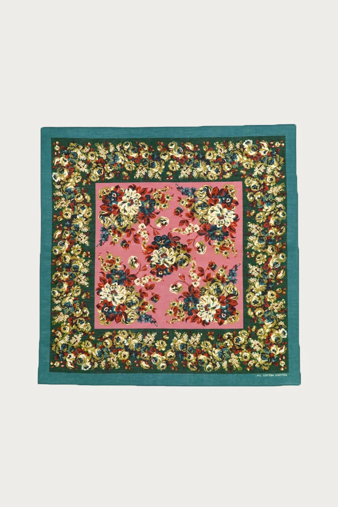 Fastcolor Selvedge Bandanna (NADESHIKO-Champetre) - Turquoise
