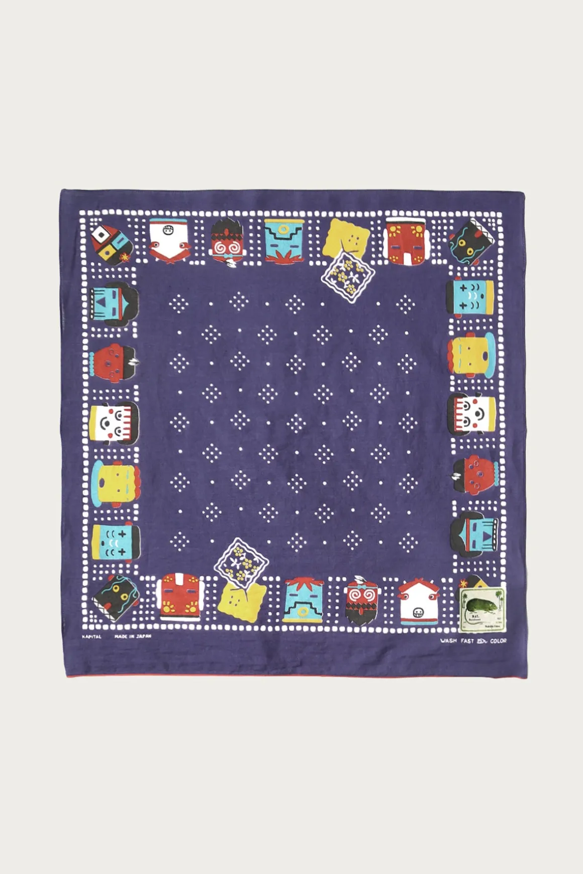 Fastcolor Selvedge Bandanna (KACHINA & PECKISH RAINBOWY) - Purple