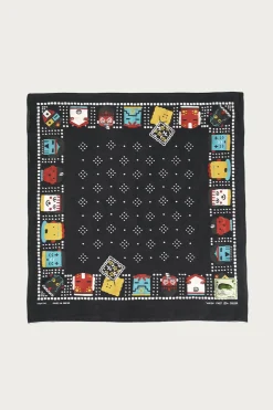 Fastcolor Selvedge Bandanna (KACHINA & PECKISH RAINBOWY) - Black