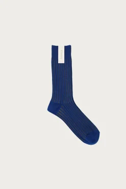 fennica Rib Socks - Sapphire/Gold
