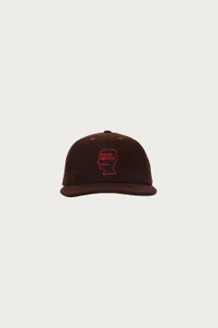Flannel Logo Head 6 Panel Hat - Brown