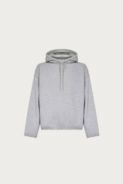 Flat Hem Hoodie - Heather Grey
