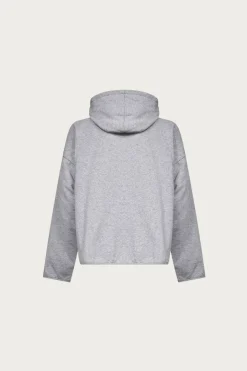 Flat Hem Hoodie - Heather Grey