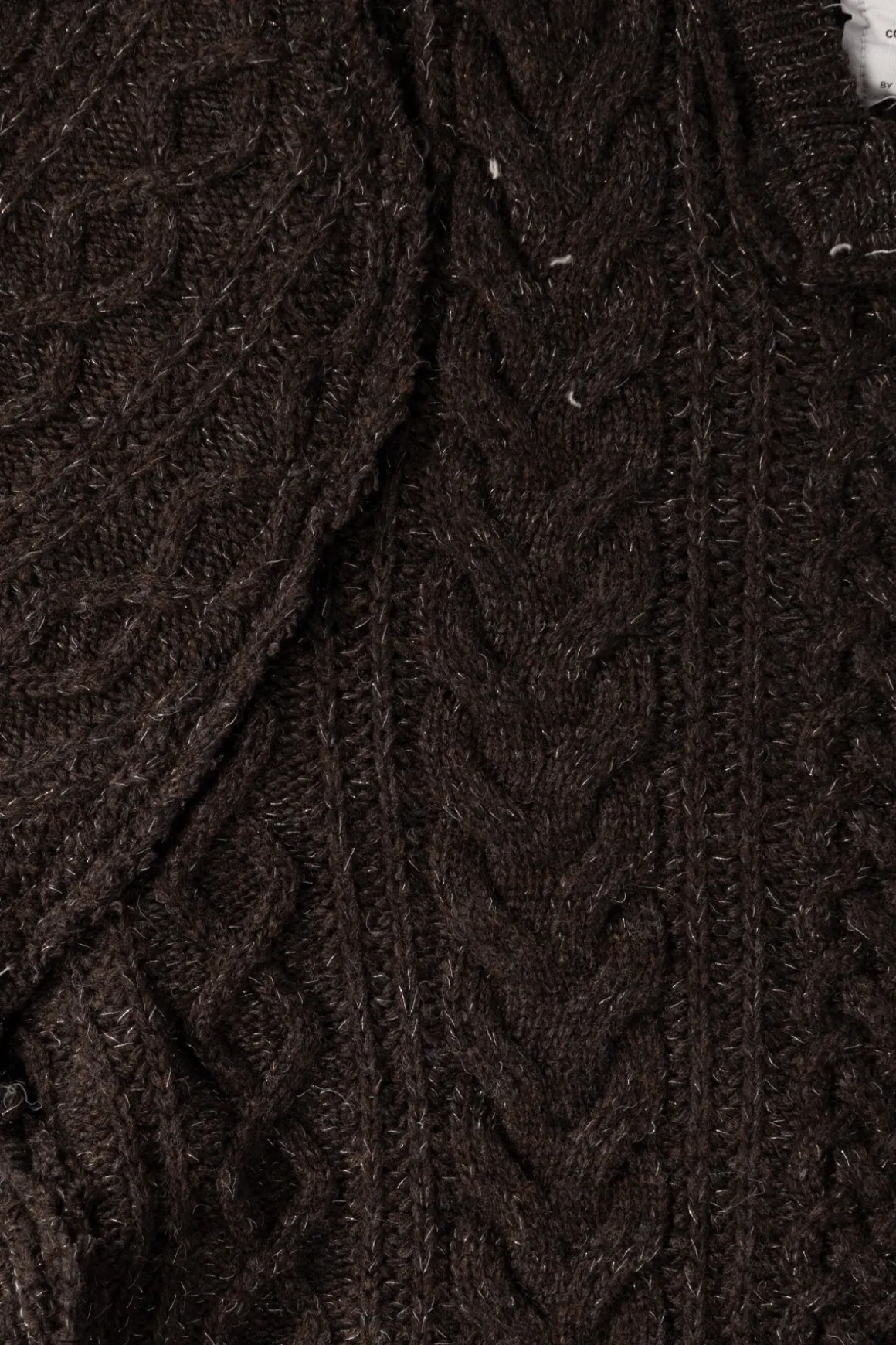 Frankenstein Cable Knit - Natural Brown Glitter