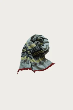 Fulling Wool Scarf COPTIC SKULL - Green