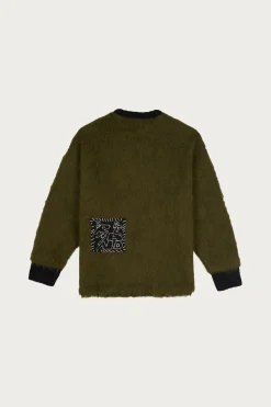 Future Vision Boxy Knit Sweater - Olive