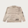 5G Cotton Knit Crew Sweater (Memorial Paint Model) - Natural