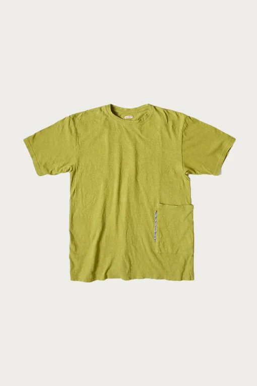 Gauze Jersey BISCUIT Pocket T - Yellow Green