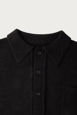 Hairy Cardigan - Black Alpaca Wool