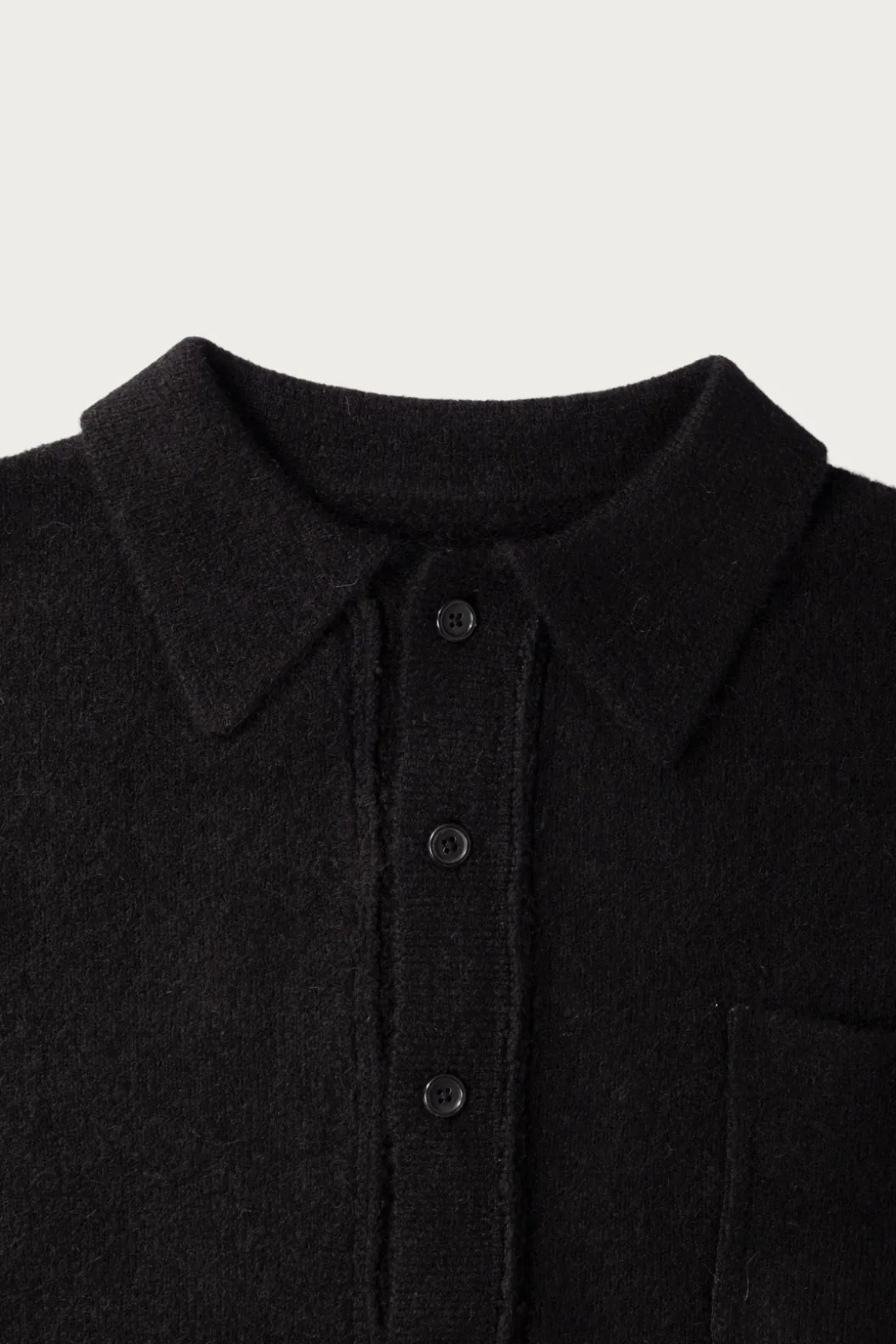 Hairy Cardigan - Black Alpaca Wool