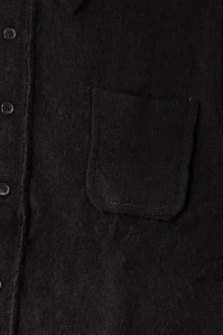 Hairy Cardigan - Black Alpaca Wool