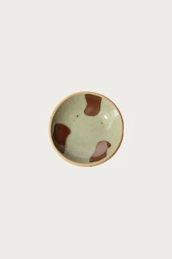 Hamadagama Round Plate - White/Brown