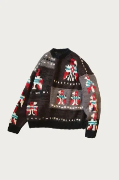 Hand Knit STD Cowichan Crew Sweater - Charcoal