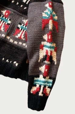 Hand Knit STD Cowichan Crew Sweater - Charcoal