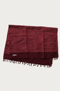 Handloomed Recycled Yarn Rug - Burgundy