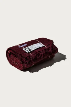 Handloomed Recycled Yarn Rug - Burgundy