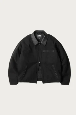 Heavy Canvas Destroyed Work Jacket - Black