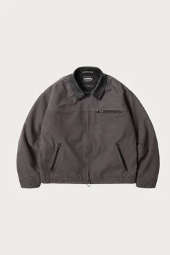 Heavy Canvas Destroyed Work Jacket - Mud