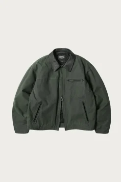 Heavy Canvas Destroyed Work Jacket - Olive