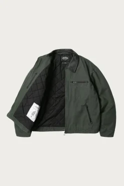 Heavy Canvas Destroyed Work Jacket - Olive