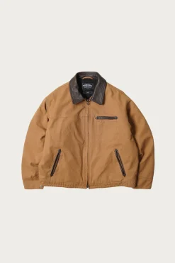 Heavy Canvas Destroyed Work Jacket - Tan