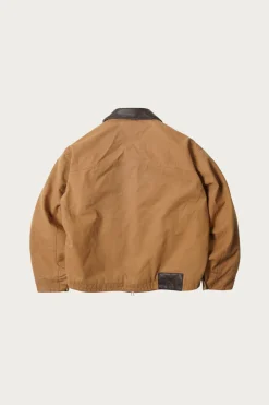 Heavy Canvas Destroyed Work Jacket - Tan
