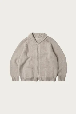 Heavy Cowichan Zipup Cardigan - Oatmeal