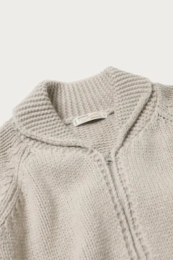 Heavy Cowichan Zipup Cardigan - Oatmeal