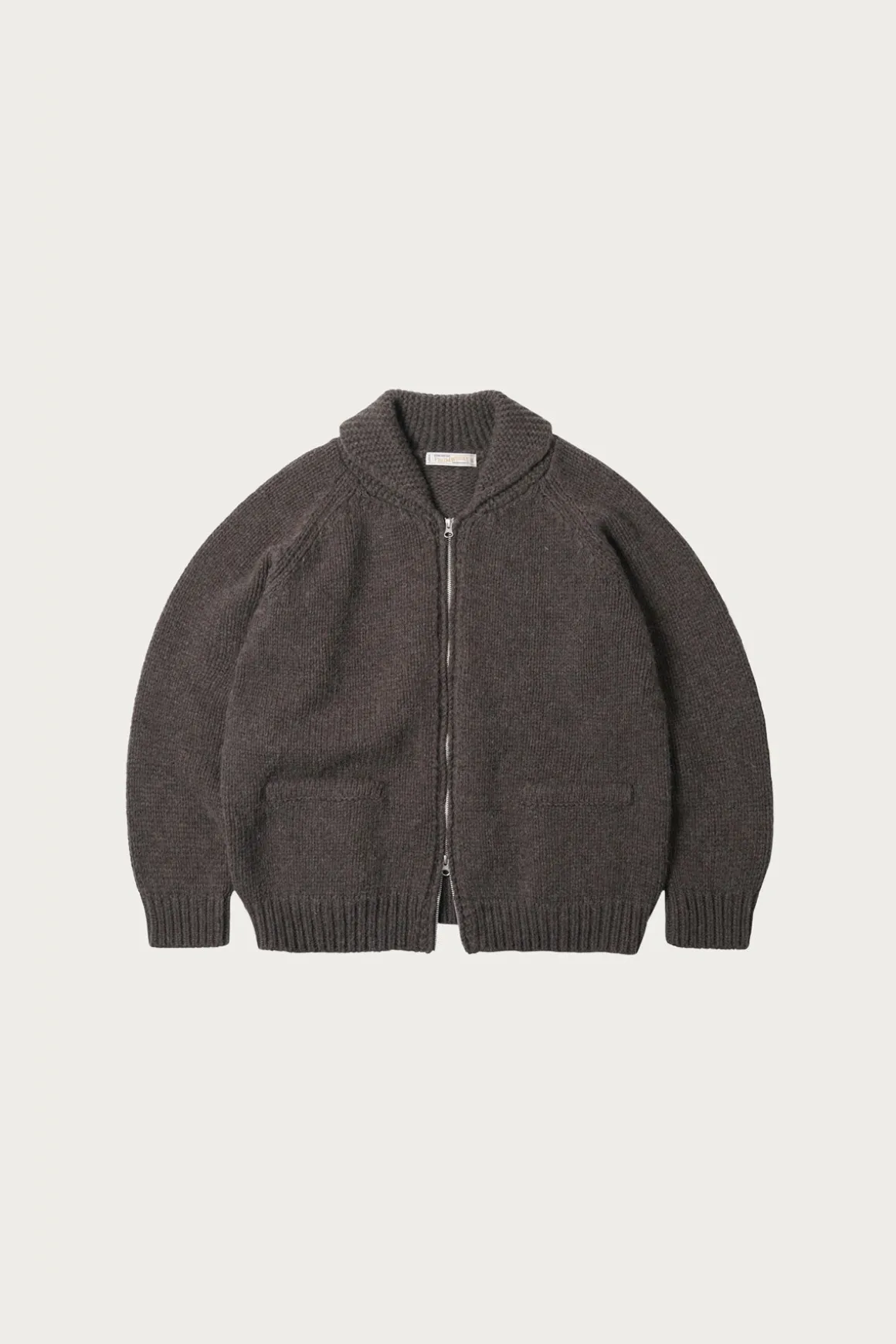 Heavy Cowichan Zipup Cardigan - Sephia