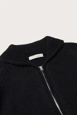 Heavy Cowichan Zipup Cardigan - Black