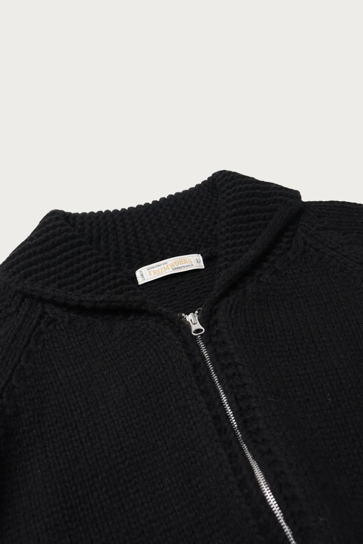 Heavy Cowichan Zipup Cardigan - Black