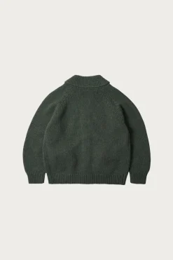 Heavy Cowichan Zipup Cardigan - Forest Green