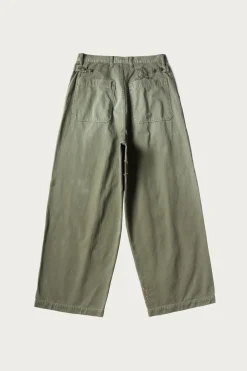 Herringbone FATIGUE Baggy Pants (RUSHFILED Remake) - Khaki