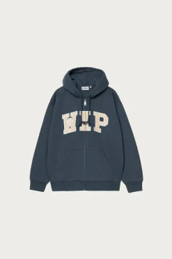 Hooded WIP Sweat Jacket - Dusky Blue Stone Washed